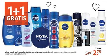 Aanbiedingen Nivea hand, body, douche, deodorant, shampoo en styling crèmeblik - Nivea - Geldig van 08/05/2017 tot 21/05/2017 bij Etos