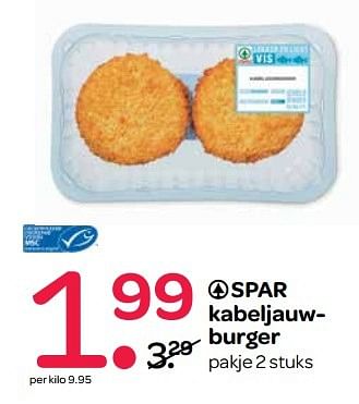 Aanbiedingen Spar kabeljauwburger - Spar - Geldig van 12/05/2017 tot 17/05/2017 bij Spar