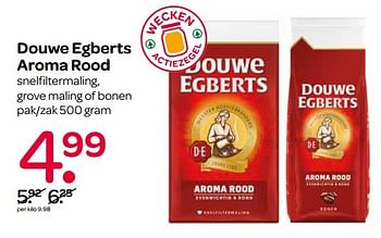 Aanbiedingen Douwe egberts aroma rood snelfiltermaling, grove maling of bonen - Douwe Egberts - Geldig van 12/05/2017 tot 17/05/2017 bij Spar