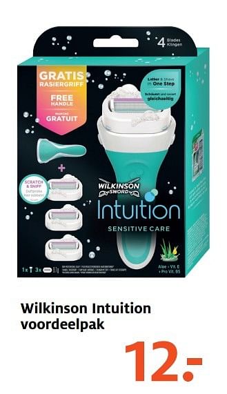 Aanbiedingen Wilkinson intuition voordeelpak - Wilkinson - Geldig van 08/05/2017 tot 21/05/2017 bij Etos