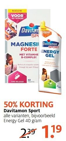 Aanbiedingen Davitamon sport energy gel - Davitamon - Geldig van 08/05/2017 tot 21/05/2017 bij Etos