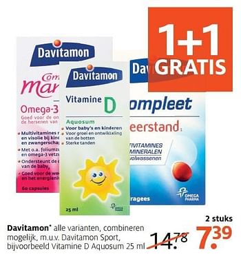 Aanbiedingen Vitamine d aquosum - Davitamon - Geldig van 08/05/2017 tot 21/05/2017 bij Etos