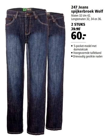 Aanbiedingen 247 jeans spijkerbroek wolf - 247 Jeans  - Geldig van 08/05/2017 tot 21/05/2017 bij Welkoop