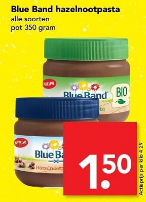 Aanbiedingen Blue band hazelnootpasta - Blue Band - Geldig van 14/05/2017 tot 20/05/2017 bij Deen Supermarkten