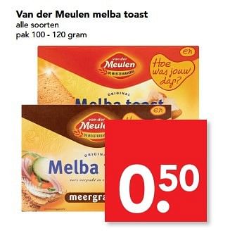 Aanbiedingen Van der meulen melba toast - Melba - Geldig van 14/05/2017 tot 20/05/2017 bij Deen Supermarkten
