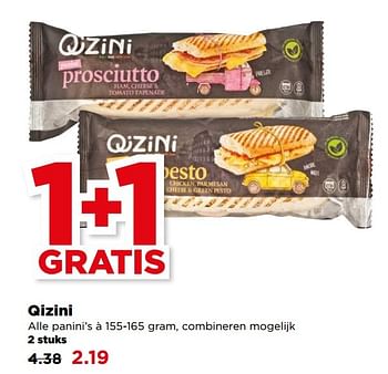 Aanbiedingen Qizini alle panini`s combineren mogelijk - Qizini - Geldig van 14/05/2017 tot 20/05/2017 bij Plus