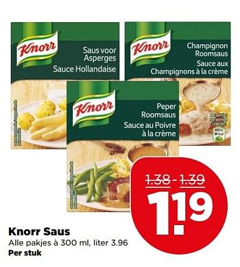 Aanbiedingen Knorr saus - Knorr - Geldig van 14/05/2017 tot 20/05/2017 bij Plus