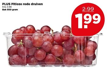 Aanbiedingen Plus pitloze rode druiven - Huismerk - Plus - Geldig van 14/05/2017 tot 20/05/2017 bij Plus