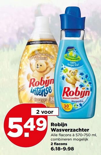 Aanbiedingen Robijn wasverzachter - Robijn - Geldig van 14/05/2017 tot 20/05/2017 bij Plus