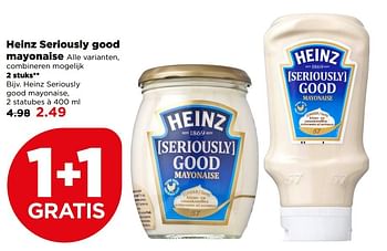 Aanbiedingen Heinz seriously good mayonaise - Heinz - Geldig van 14/05/2017 tot 20/05/2017 bij Plus
