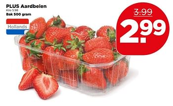 Aanbiedingen Plus aardbeien - Huismerk - Plus - Geldig van 14/05/2017 tot 20/05/2017 bij Plus