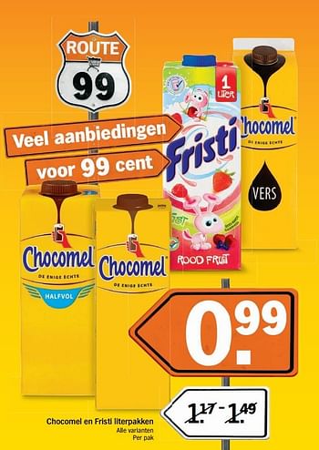 Aanbiedingen Chocomel en fristi literpakken alle varianten - Huismerk - Albert Heijn - Geldig van 14/05/2017 tot 21/05/2017 bij Albert Heijn