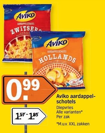 Aanbiedingen Aviko aardappelschotels diepvries alle varianten - Aviko - Geldig van 14/05/2017 tot 21/05/2017 bij Albert Heijn