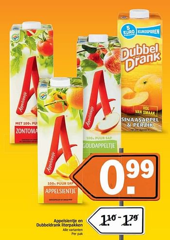 Aanbiedingen Appelsientje en dubbeldrank literpakken alle varianten - Huismerk - Albert Heijn - Geldig van 14/05/2017 tot 21/05/2017 bij Albert Heijn