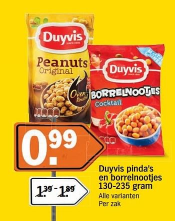 Aanbiedingen Duyvis pinda`s en borrelnootjes - Duyvis - Geldig van 14/05/2017 tot 21/05/2017 bij Albert Heijn