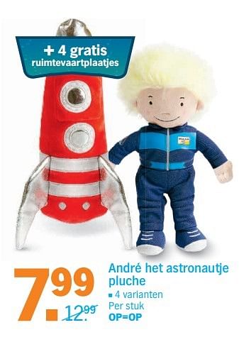 Aanbiedingen André het astronautje pluche - Huismerk - Albert Heijn - Geldig van 14/05/2017 tot 21/05/2017 bij Albert Heijn