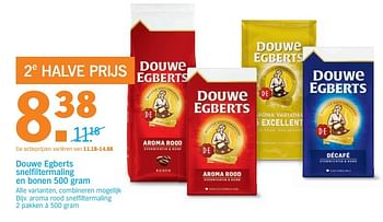 Aanbiedingen Douwe egberts snelfiltermaling en bonen - Douwe Egberts - Geldig van 14/05/2017 tot 21/05/2017 bij Albert Heijn