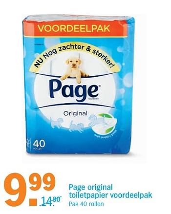 Aanbiedingen Page original toiletpapier voordeelpak - Page - Geldig van 14/05/2017 tot 21/05/2017 bij Albert Heijn