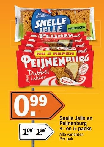 Aanbiedingen Snelle jelle en peijnenburg 4- en 5-packs - Peijnenburg - Geldig van 14/05/2017 tot 21/05/2017 bij Albert Heijn