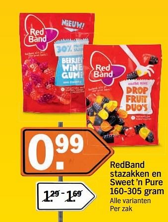 Aanbiedingen Redband stazakken en sweet `n pure - Red band - Geldig van 14/05/2017 tot 21/05/2017 bij Albert Heijn
