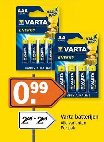 Aanbiedingen Varta batterijen alle varianten - Varta - Geldig van 14/05/2017 tot 21/05/2017 bij Albert Heijn