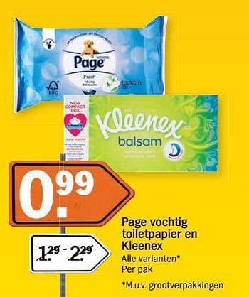 Aanbiedingen Page vochtig toiletpapier en kleenex - Page - Geldig van 14/05/2017 tot 21/05/2017 bij Albert Heijn