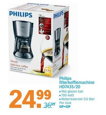 Aanbiedingen Philips filterkoffiemachine hd7435-20 - Philips - Geldig van 14/05/2017 tot 21/05/2017 bij Albert Heijn