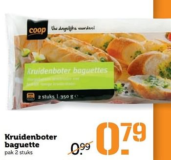 Aanbiedingen Kruidenboter baguette - Huismerk - Coop - Geldig van 15/05/2017 tot 21/05/2017 bij Coop