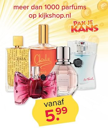Aanbiedingen Meer dan 1000 parfums - Huismerk - Kijkshop - Geldig van 15/05/2017 tot 21/05/2017 bij Kijkshop
