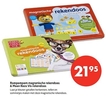 Aanbiedingen Rompompom magnetische rekendoos + maan roos vis rekendoos - Huismerk-Bruna - Geldig van 12/05/2017 tot 21/05/2017 bij Bruna