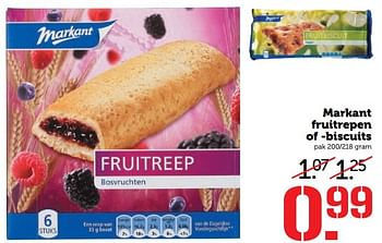 Aanbiedingen Markant fruitrepen of -biscuits - Markant - Geldig van 15/05/2017 tot 21/05/2017 bij Coop