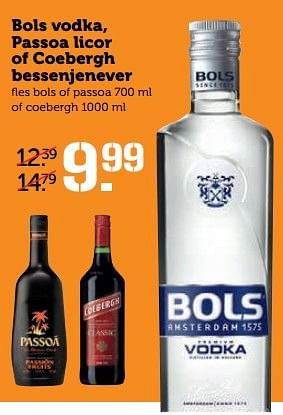 Aanbiedingen Bols vodka, passoa licor of coebergh bessenjenever - Huismerk - Coop - Geldig van 15/05/2017 tot 21/05/2017 bij Coop
