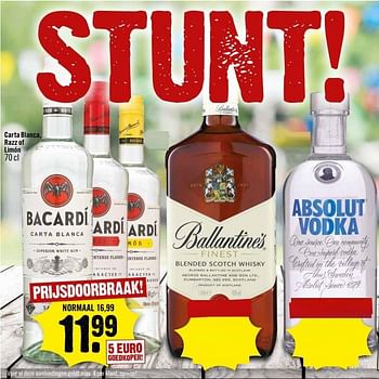 Aanbiedingen Carta blanca, razz of limón - Bacardi - Geldig van 15/05/2017 tot 21/05/2017 bij Dirk III