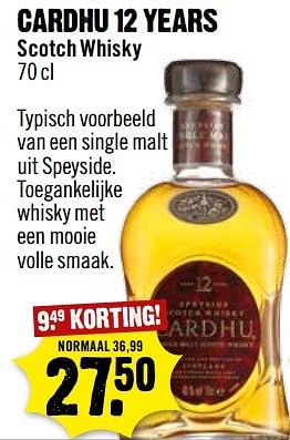 Aanbiedingen Cardhu 12 years scotch whisky - Cardhu - Geldig van 15/05/2017 tot 21/05/2017 bij Dirk III