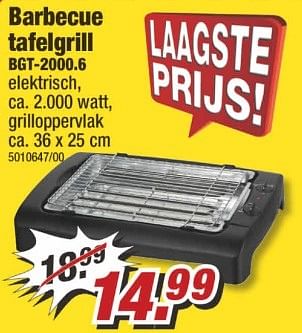 Aanbiedingen Barbecue tafelgrill bgt-2000.6 - Huismerk - Poco - Geldig van 15/05/2017 tot 21/05/2017 bij Poco