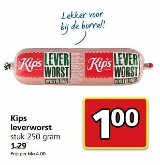 Aanbiedingen Kips leverworst - Kips - Geldig van 15/05/2017 tot 21/05/2017 bij Jan Linders