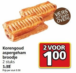 Aanbiedingen Korengoud aspergeham broodje - Korengoud - Geldig van 15/05/2017 tot 21/05/2017 bij Jan Linders