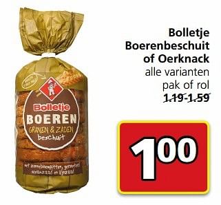 Aanbiedingen Bolletje boerenbeschuit of oerknack - Bolletje - Geldig van 15/05/2017 tot 21/05/2017 bij Jan Linders