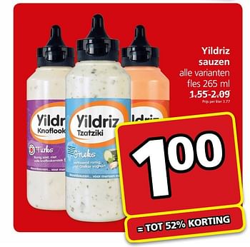 Aanbiedingen Yildriz sauzen - Yildriz - Geldig van 15/05/2017 tot 21/05/2017 bij Jan Linders