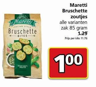 Aanbiedingen Maretti bruschette zoutjes - Maretti - Geldig van 15/05/2017 tot 21/05/2017 bij Jan Linders