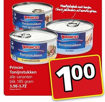 Aanbiedingen Princes tonijnstukken - Princes - Geldig van 15/05/2017 tot 21/05/2017 bij Jan Linders
