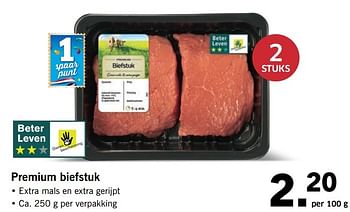 Aanbiedingen Premium biefstuk - Huismerk - Lidl - Geldig van 14/05/2017 tot 21/05/2017 bij Lidl