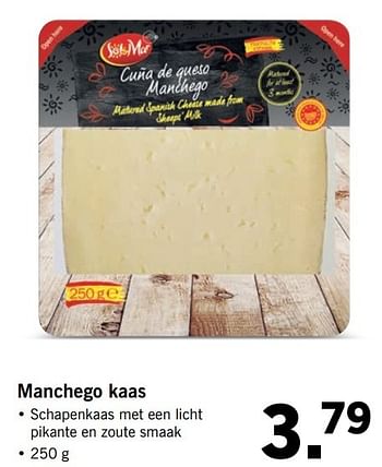 Aanbiedingen Manchego kaas - Sol &amp; Mar - Geldig van 14/05/2017 tot 21/05/2017 bij Lidl