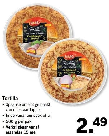 Aanbiedingen Tortilla - Sol &amp; Mar - Geldig van 14/05/2017 tot 21/05/2017 bij Lidl