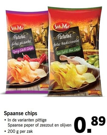 Aanbiedingen Spaanse chips - Sol &amp; Mar - Geldig van 14/05/2017 tot 21/05/2017 bij Lidl