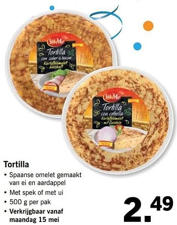 Aanbiedingen Tortilla - Sol &amp; Mar - Geldig van 14/05/2017 tot 21/05/2017 bij Lidl