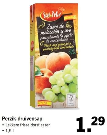 Aanbiedingen Perzik-druivensap - Sol &amp; Mar - Geldig van 14/05/2017 tot 21/05/2017 bij Lidl