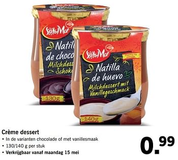 Aanbiedingen Crème dessert - Sol &amp; Mar - Geldig van 14/05/2017 tot 21/05/2017 bij Lidl
