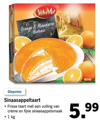Aanbiedingen Sinaasappeltaart - Sol &amp; Mar - Geldig van 14/05/2017 tot 21/05/2017 bij Lidl