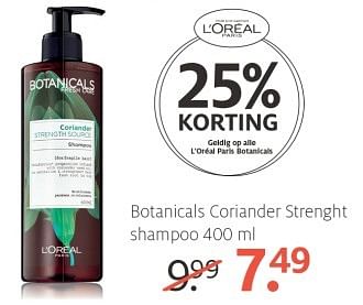 Aanbiedingen Coriander strenght shampoo - Botanicals - Geldig van 15/05/2017 tot 21/05/2017 bij Etos